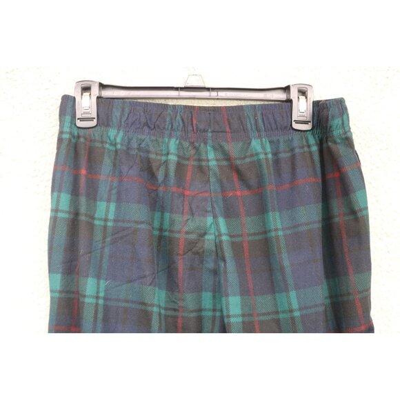 Cuddl Duds Navy/Green Plaid Pajama Set-Size Medium-Drawstring-Pockets-Classic - Picture 9 of 16